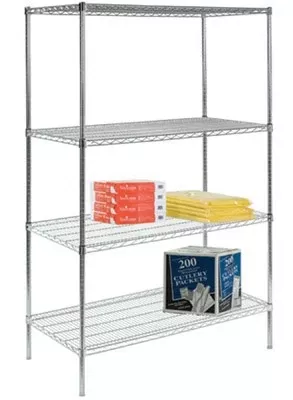 Lakeside Manufacturing Wire Shelving Unit 4 Shelves Adjustable 24 X 60 X 72 Inch - M-960925-3813 | Each