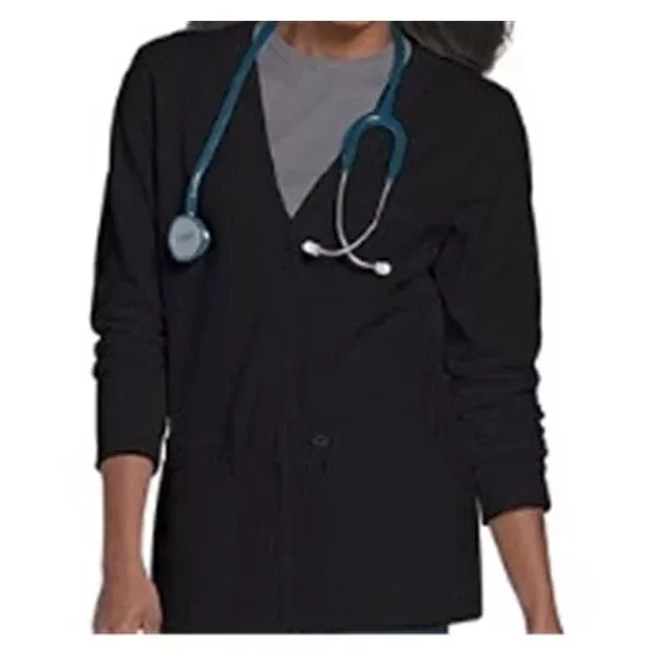 Landau UniformsJacket Scrub 60% Cotton / 40% Polyester Womens Black Sm 2Pckt Ea