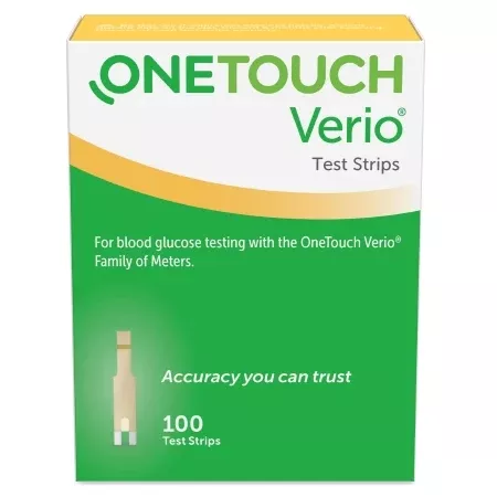 LifeScan Blood Glucose Test Strips OneTouch Verio 100 Strips per Box Our smallest sample size ever at 0.4 Microliter and fast results in just 5 seconds For OneTouch Verio Family of Meters - M-1076324-3030 | Case of 2400