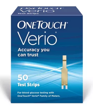 LifeScan Blood Glucose Test Strips OneTouch Verio 50 Strips per Box Our smallest sample size ever at 0.4 Microliter and fast results in just 5 seconds For OneTouch Verio Family of Meters - M-821185-2456 | Box of 50
