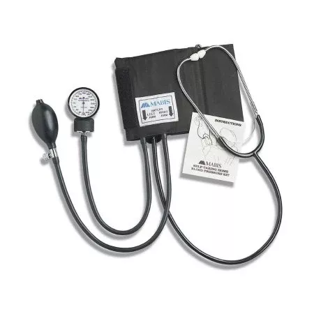 Mabis Healthcare Aneroid Sphygmomanometer Combo Kit At Home Blood Pressue Kit Adult Size Nylon Cuff - M-768765-3417 | Each