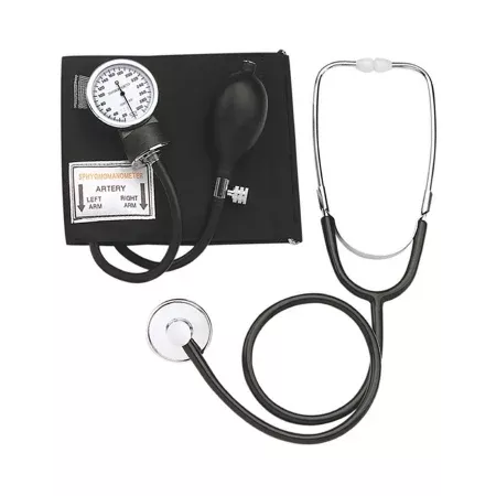 Mabis Healthcare Aneroid Sphygmomanometer Combo Kit Pocket Style Hand Held Size Large Nylon Cuff 22 Inch Stethoscope Tube Classic Stethoscope - M-852600-4819 | Each