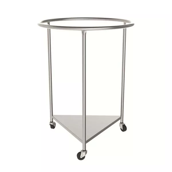 Mac Medical Hamper Linen Stainless Steel Round 25x35" Silver Ea