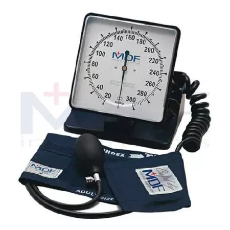 MDF Instruments Direct Aneroid Sphygmomanometer with Cuff MDF 2-Tube Desk Model Adult Large Cuff - M-925222-4197 | Each