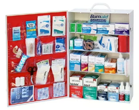 Medique Products Empty First Aid Cabinet Portable / Wall Mount Metal 4 Shelves Two Latch - M-788124-4926 | Each