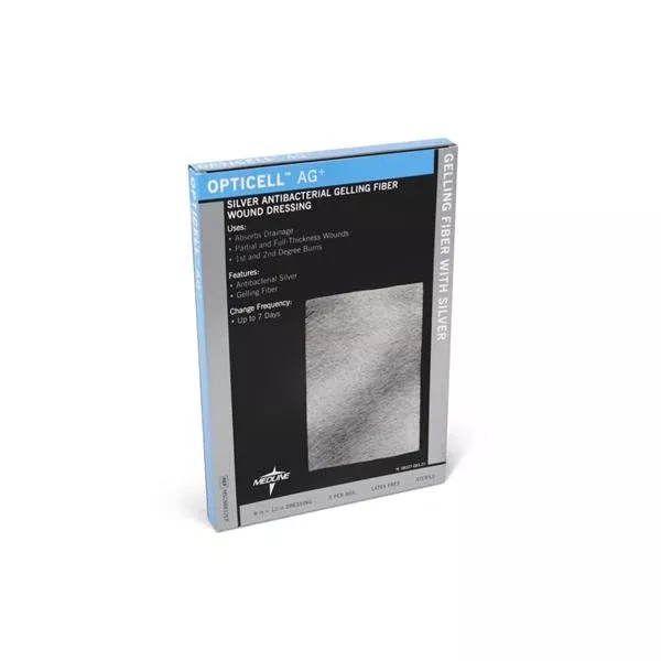 Medline IndustriesDressing Opticell AG+ Gl Fbr 8x12" Strl LF Non-Adhere 50/Ca