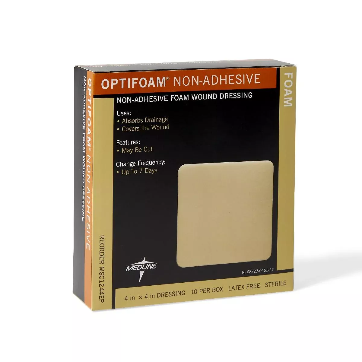 Medline IndustriesDressing Wound Optifoam Foam 4x4" Square Strl Non-Adhesive 100/Ca