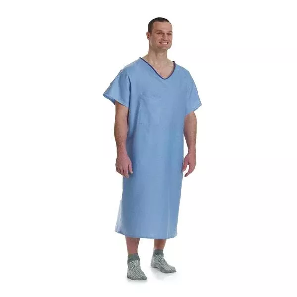 Medline IndustriesGown IV 100% Polyester One Size Unisex Solid Blue Adult 72/Ca