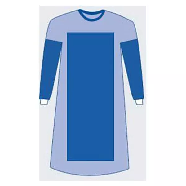 Medline IndustriesGown Surg Aurora XL/X-Lng Blu Poly Rnfrc AAMI L4 Strl LF 28/Ca
