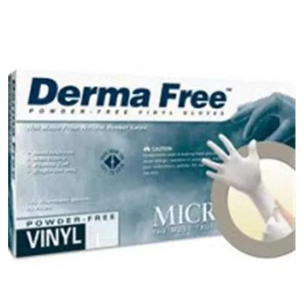 MicroflexGloves Exam Derma Free PF Vinyl Latex-Free 9 in XS Clear 1000/Ca