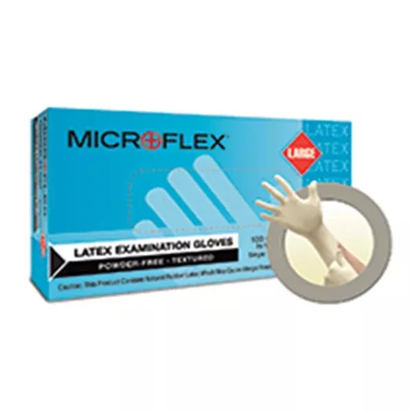 MicroflexGloves Exam Powder-Free Latex 9.5 in X-Large Natural 1000/Ca