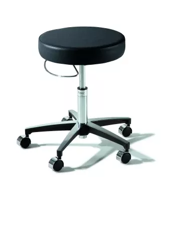 Midmark Air Lift Stool Ritter 276 Classic Series Backless Air Lift, Pneumatic Height Adjustment, 8 Inch Hand Ring 5 Casters Obsidian - M-1092186-1598 | Each