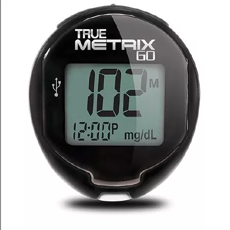 Nipro Diagnostics Blood Glucose Meter True Metrix Go 4 Second Results Stores Up To 500 Results , 7 , 14 , and 30 Day Averaging No Coding Required - M-1078311-3233 | Case of 12