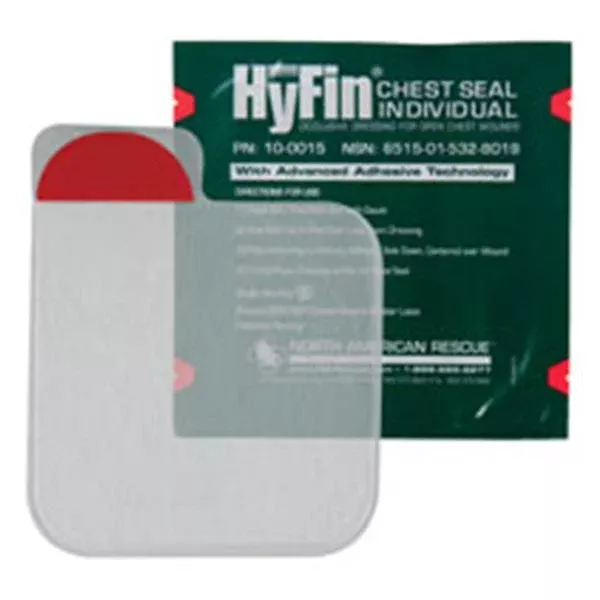 North America RescueDressing Chest-Seal HyFin Plastic 6x6" Transparent LF Ea (10-0029)