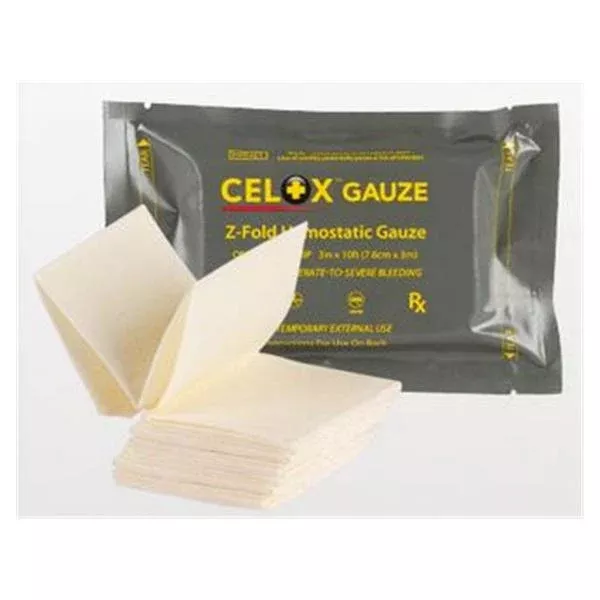 North America RescueGauze Hemostatic Celox Cotton 3"x10' Ea