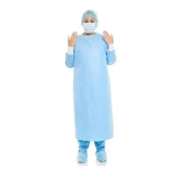 O & M Halyard Gown Surgical Microcool 2XL Blue/Red Neckband AAMI L4 Strl 26/Ca