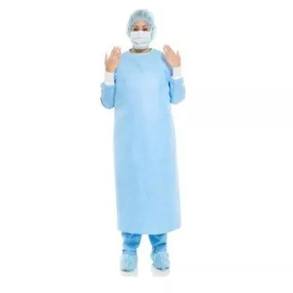 O & M Halyard Gown Surgical Microcool 2XL/XLng Blu/Rd Nckbnd AAMI L4 Strl 26/Ca