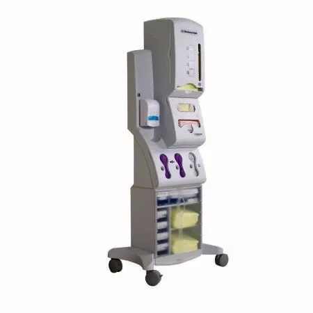 O&M Halyard Inc PPE Dispenser Rolling Stand White 19.6 X 17.3 X 50-1/2 Inch Powder-Coated Steel - M-704457-1040 | Each