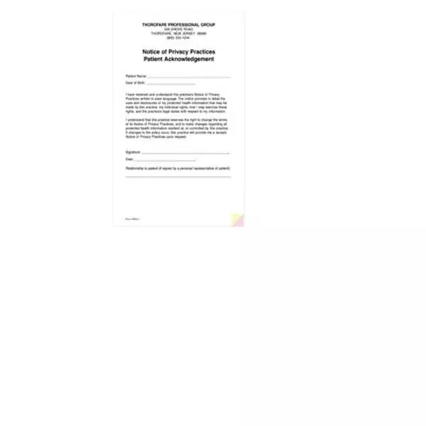 Office Supplies & Practice Mkt Form HIPAA HIPAA Practice Acknowledgement 3 Part 5Pads/Pk