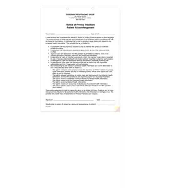 Office Supplies & Practice Mkt Form HIPAA Notice of Privacy Practices 100/Pk