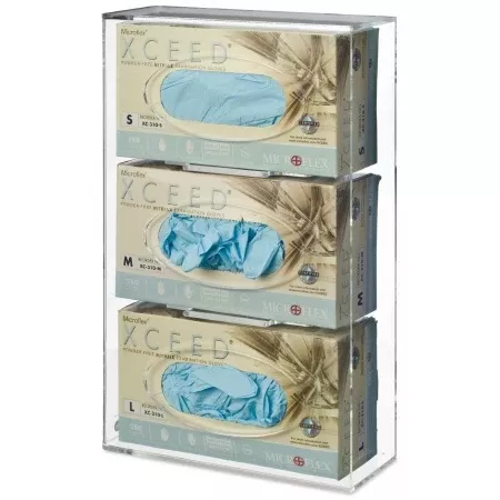 Omnimed Glove Box Dispenser Wall Mounted 3-Box Capacity Clear 12 W X 5 D X 19 H Inch Acrylic - M-1157069-2464 | Each