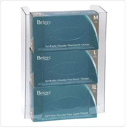 Omnimed Glove Box Holder Horizontal Mounted 3-Box Capacity Clear 4-1/8 X 11-1/4 X 15-1/2 Inch Plastic - M-723592-2976 | Each
