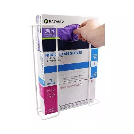 Omnimed Glove Box Holder Horizontal or Vertical Mounted 3-Box Capacity White 4-1/2 X 11-1/2 X 16 Inch Aluminum - M-1089830-3634 | Each