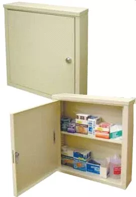 Omnimed Storage Cabinet Wall Mount Heavy Duty Steel 1 or 2 Shelves Flat Key Lock - M-725684-4904 | Each