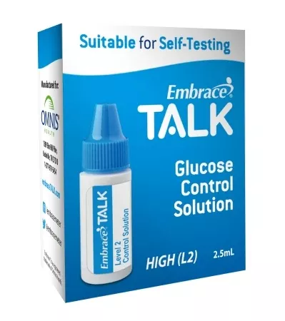 Omnis Health Blood Glucose Control Solution Embrace Talk Blood Glucose Testing 2.5 mL Level 2 - M-1125773-3061 | Each
