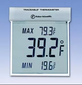 PANTek Technologies LLC Digital Thermometer Fisherbrand Traceable Big-Digit See-Thru Celsius -25° to +70°C Internal Sensor Window / Wall Mount Battery Operated - M-710061-3588 | Each