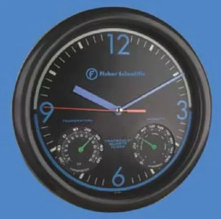 PANTek Technologies LLC Wall Mount Clock / Hygrometer / Thermometer Fisherbrand Traceable 10 Inch 12 Hour, -20 to +55°C and -4 to +131°F, 0 - 100% Analog Display Battery Powered - M-630713-4514 | Each