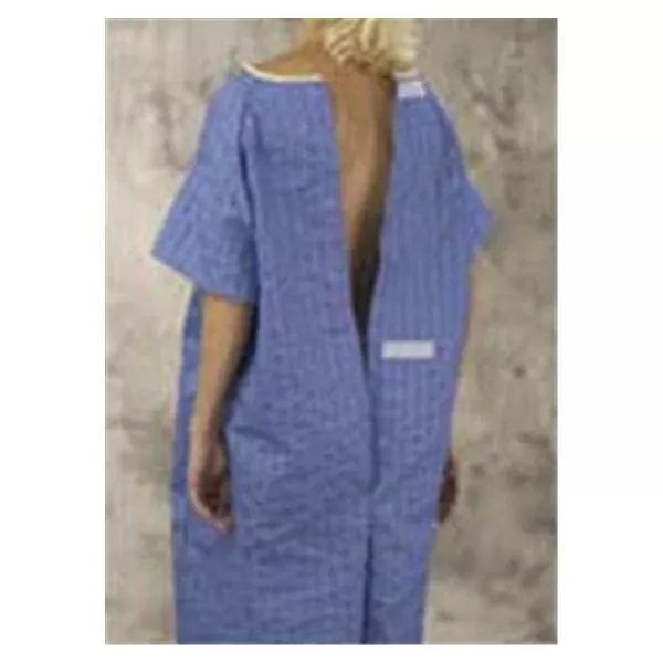 Patterson Med(Sammons Preston) Gown Patient Polyester / Cotton Blend Large 44" Unsx Blu Adlt Ea