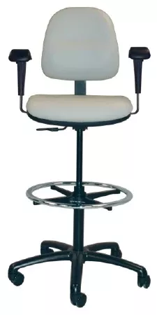 Pedigo Products Anesthesia Task Chair Ergo Series Adjustable Arm Rests, Adjustable Backrest, Contoured Pneumatic Height Adjustment Easy Rolling 2 Inch Dual Wheel Casters Reven Black - M-1027075-3375 | Each