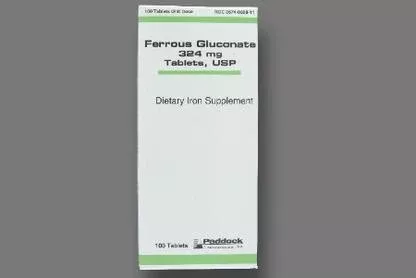 Perrigo Pharmaceuticals Iron Supplement Ferrous Gluconate Tablets 324mg 100/Pk