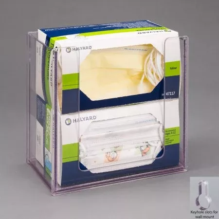 Poltex Inc Face Mask Dispenser Wall Mount 2-Box Capacity Clear 4-1/2 X 7-1/2 X 7-3/4 Inch PETG Plastic - M-1161873-2371 | Each