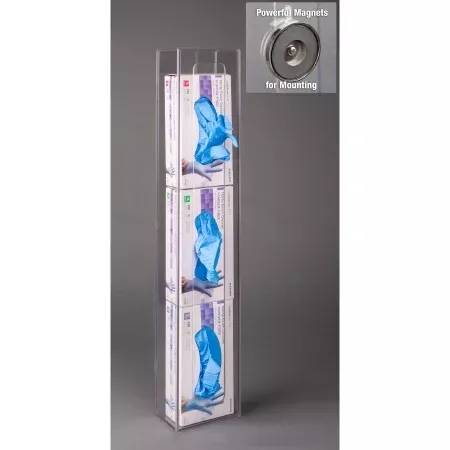 Poltex Inc Glove Box Holder Magnet Mounted 3-Box Capacity Clear PETG Plastic - M-1161821-2627 | Each