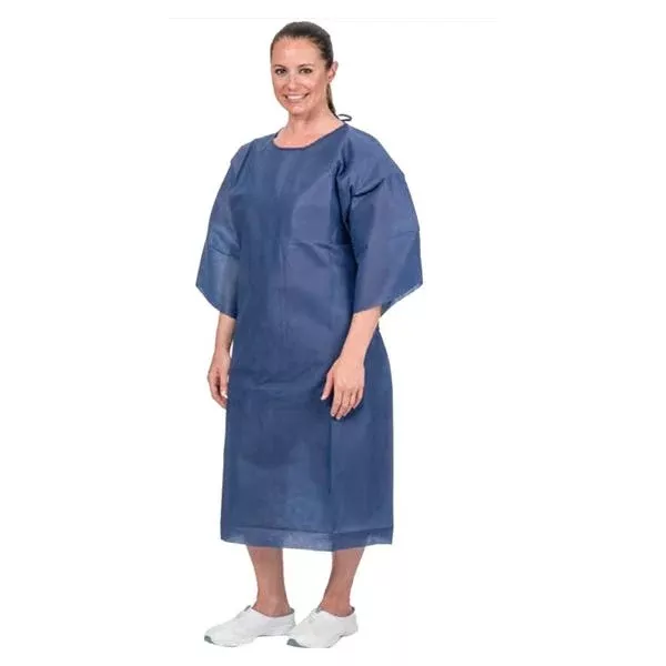 Precept Medical Products Gown Exam 56 in x 43 in Dark Blue Polypropylene 50/Ca