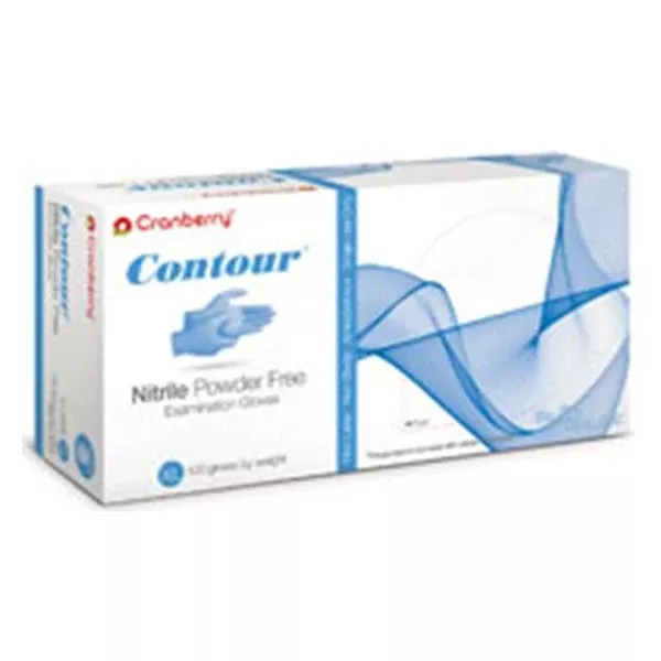 Pro2 Solutions Gloves Exam Contour PF Nitrile Latex-Free 9.5 in Lg Blue 100/Bx, 10 BX/CA (3118)
