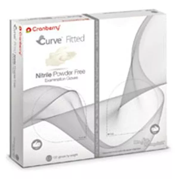 Pro2 Solutions Gloves Exam Curve PF Nitrile LF 9.5 in 6.5 Pro White 100/Bx, 10 BX/CA (3425)