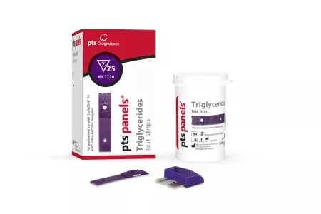 PTS Diagnostics Reagent Test Strip PTS Panels Caridac / Lipids / General Chemistry Triglycerides For CardioChek Analyzers 25 Tests - M-935354-1060 | Each