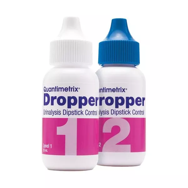 QuantimetrixDropper Urinalysis Dipstick 2Lvl Control Set Cstm 4x25 Btl 4/Bx