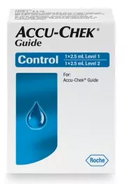 Roche Diabetes Care Blood Glucose Control Solution Accu-Chek Guide Blood Glucose Testing 2 X 2.5 mL Level 1 & Level 2 - M-1086083-1871 | Case of 6