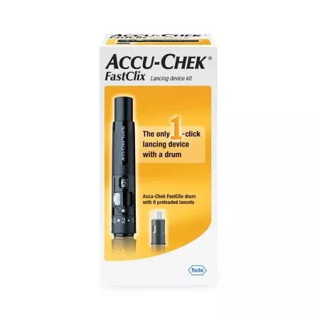 Roche Diabetes Care Lancet Accu-Chek FastClix Lancet Needle Multiple Depth Settings Track System - M-811219-4048 | Box of 1