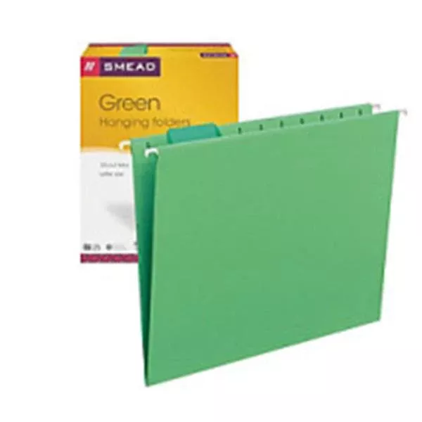 S&W Manufacturing a Smead Hanging Folder Green Letter Size 25/Bx 25/Bx