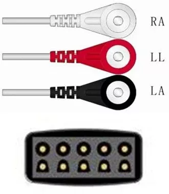 Sage Services Group ECG Leadset Sage Services 3 Lead, Snap, Shielded, 0.9m - M-796664-1842 | Each