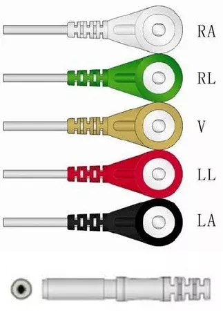 Sage Services Group ECG Leadset Sage Services DIN 5-Lead, Snap, Unshielded, 0.9m - M-796688-1694 | Each