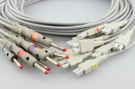 Sage Services Group Leadwire Set 0.9 Meter, 10-Leads, Banana Connector, Mixed Length, Reusable, AHA Color Code, Latex-Free, Old Style For MAC 1200, MAC 800, MAC 3500, MAC 1600 ECG System - M-1020351-4964 | ST/1