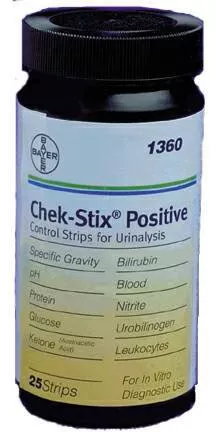 Siemens Urinalysis Control Chek-Stix 25 Strips Positive - M-11081-4394 | Each