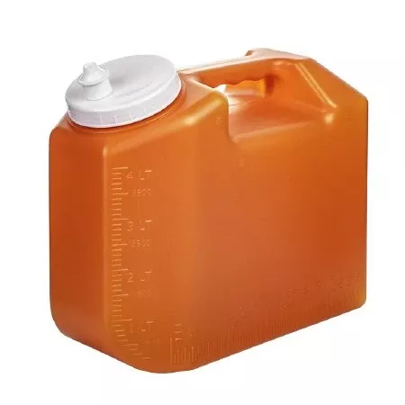 Simport Scientific 24 Hour Urine Specimen Collection Container Urisafe 4-1/2 X 8 X 9-5/8 Inch Polyethylene 4,000 mL (135 oz.) Screw Cap Unprinted NonSterile - M-1035057-1125 | Case of 30