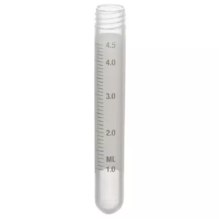 Simport Scientific Storage and Transport Tube Round Bottom Plain 12.5 X 92 mm 5 mL Without Color Coding Without Closure Polypropylene Tube - M-1035224-2688 | Case of 1000